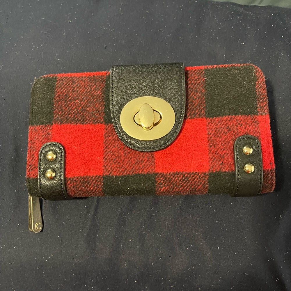 Charming Charlie Buffalo Plaid Flannel Wallet